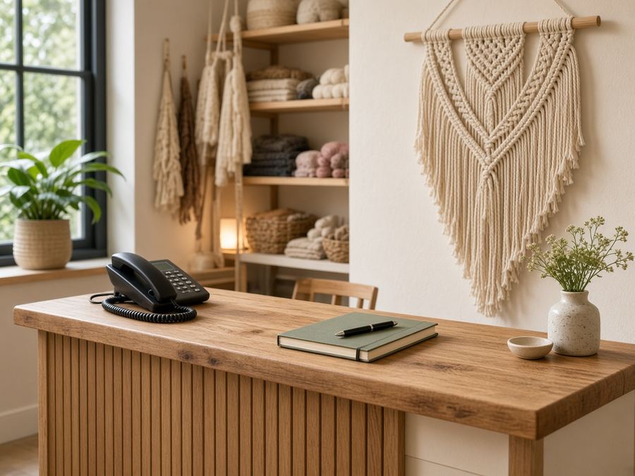 Contact desk at Steady Summit Studio in Christchurch